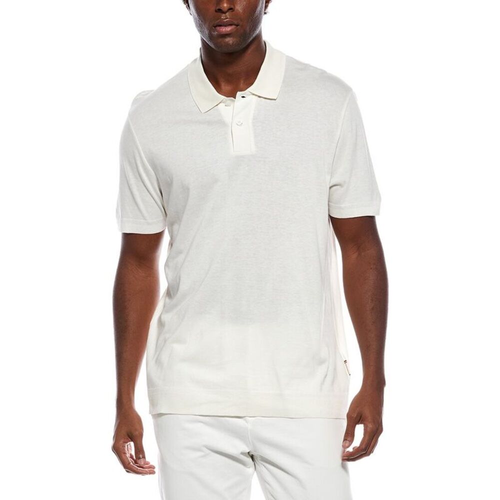 Orlebar Brown Mens  Jarrett Knit Polo Shirt, White